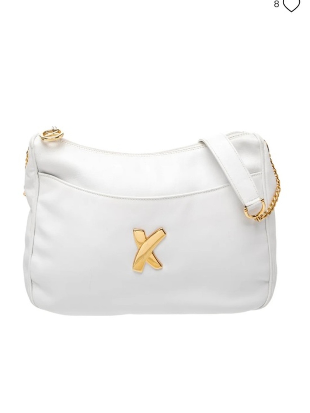 90s Pamola Picasso vintage white leather / gold bag